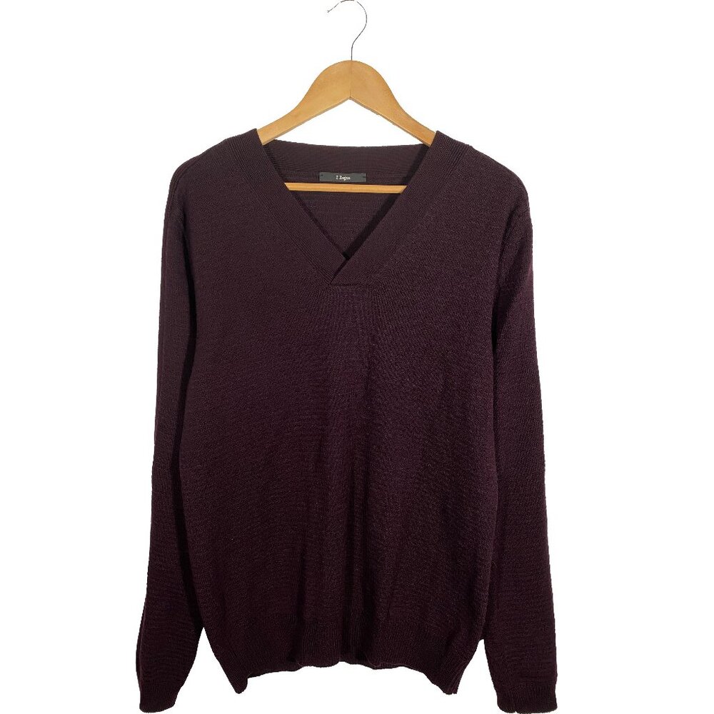 Z Zegna Wool V-Neck Knit Sweater